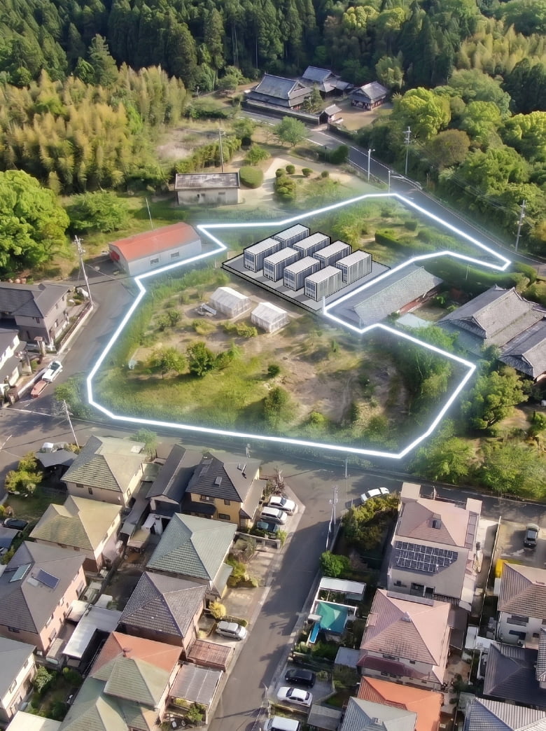 系統用蓄電池用地の航空写真